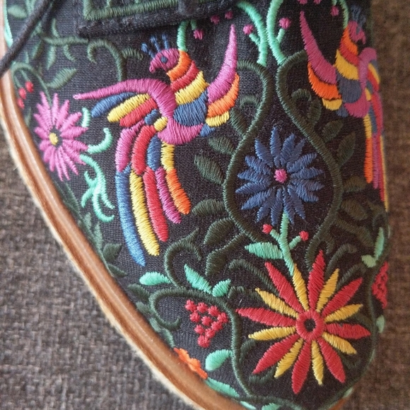 Brand New Sergio Rossi Black Embroidered Canvas Espadrille Sneakers - Picture 9 of 14